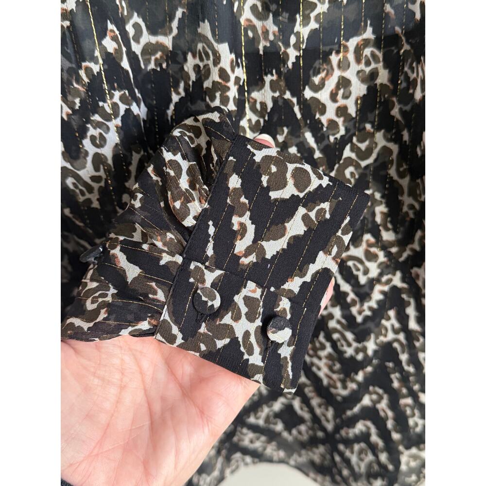 Marie Oliver Lauren Mixed Print Long Sleeve Blouse with Scarf Detail Black Small - Picture 13 of 13